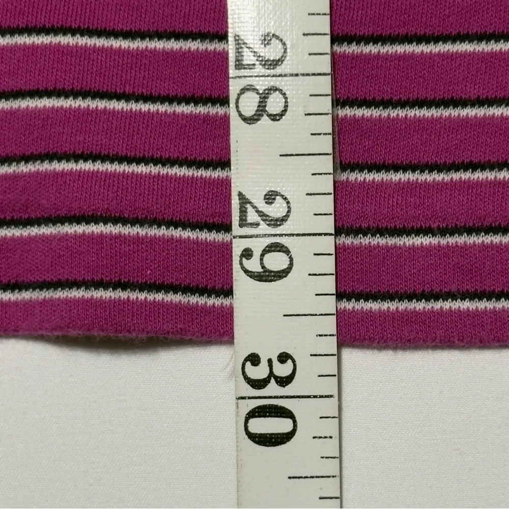 Polo Ralph Lauren Dark Pink & White Striped Polo Shirt‎ Size L Excellent